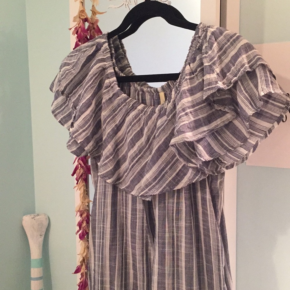 Off the shoulder striped dress
